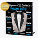 Silver and Blue 2020 Prom tuxedo step and repeat backdrop