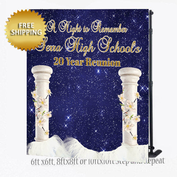 Prom theme class reunion step and repeat backdrop – Dream Design Group
