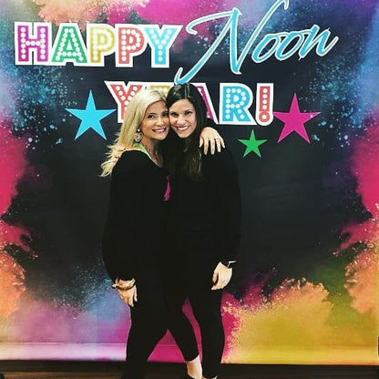 Paint Colorful birthday party glam step and repeat 8x8 backdrop
