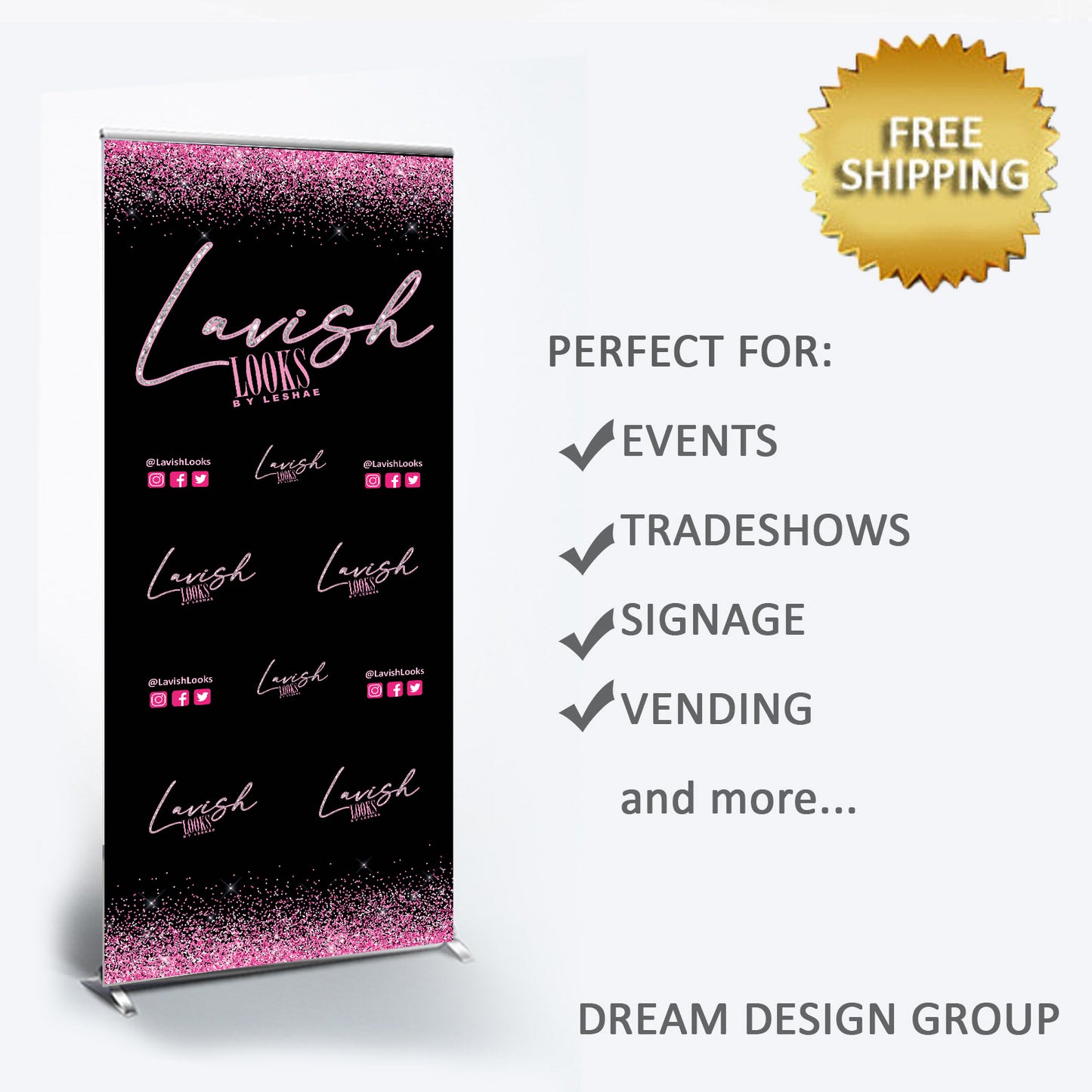 Logo Pop Up Shop banner, Retractable banner