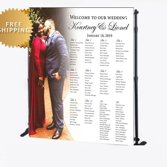Wedding Seating Chart Custom Photo Step and Repeat Backdrop