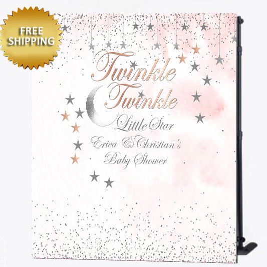 Twinkle Little Star Baby Shower Custom Step and repeat backdrop