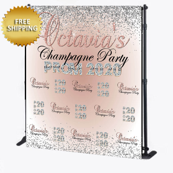 Prom step and repeat backdrop Pink Faded