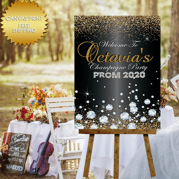 Prom 2020 Diamond Custom Welcome Canvas Sign – Dream Design Group