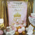 Princess step and repeat backdrop with horse and carriage for baby shower hors