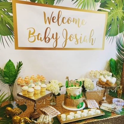 Animal Jungle Baby Shower Step and Repeat backdrop