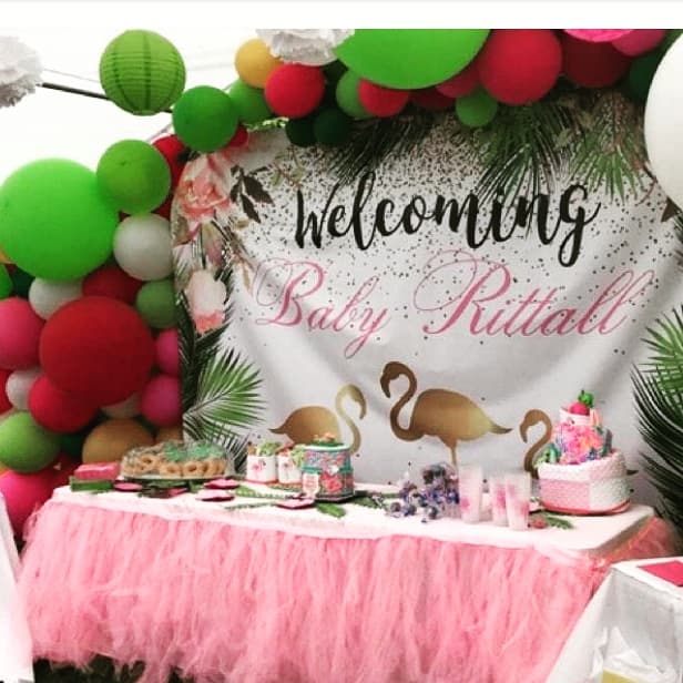 Tropical Baby Shower Custom Step and Repeat Backdrop