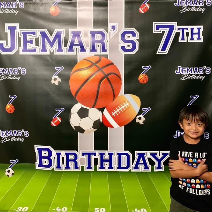 Sports Birthday Custom Step and Repeat Backdrop