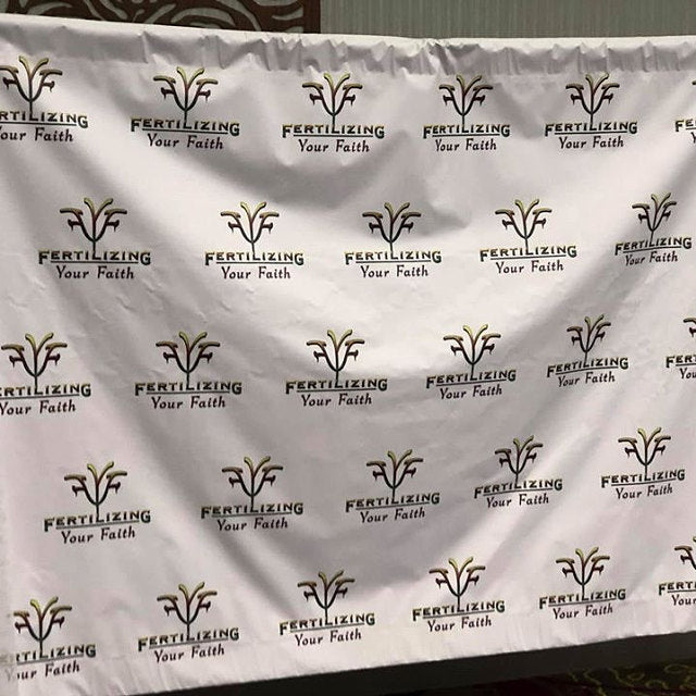 Business Logo Green Custom Step and Repeat Backdrop