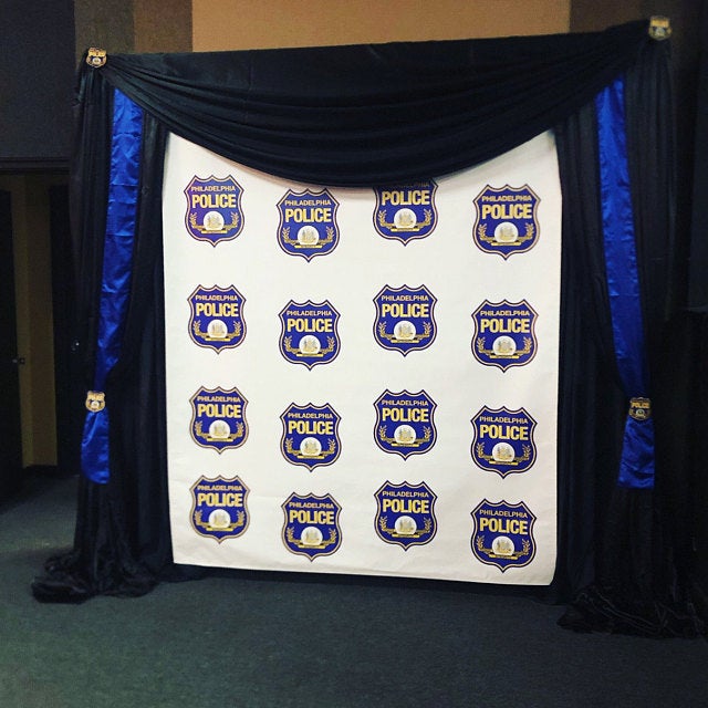 Custom Step and Repeat Backdrop with Company Logo