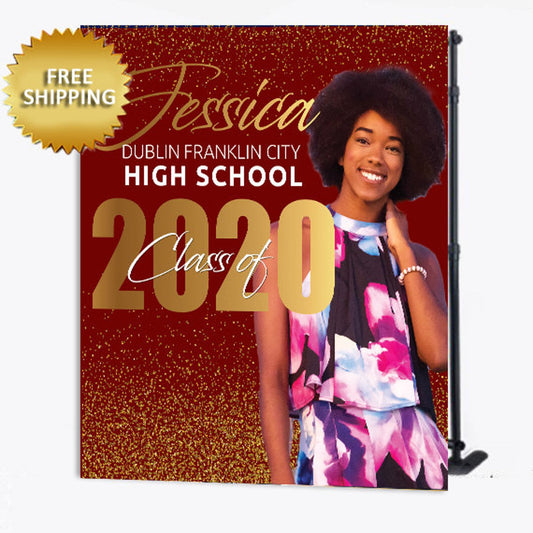 Custom Graduation Step and Repeat Backdrop with photo