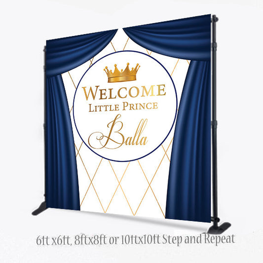 Custom 8X8 FEET Photo Booth backdrop, Prince Step and Repeat, Baby Shower Step and Repeat, Royal Step and Repeat, Printable Backdrop -