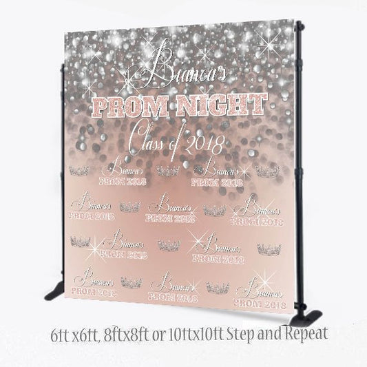 Custom 8X8 Photo Booth backdrop, Sweet 16 Birthday photo booth, Prom Step and Repeat, Rose Gold Backdrop, Printable Backdrop, Paris Backdrop