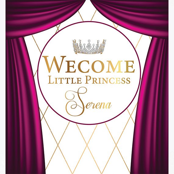 Custom 8X8 FEET Photo Booth backdrop, Princess Step and Repeat, Baby Shower Step and Repeat, Royal Step and Repeat, Printable Backdrop -