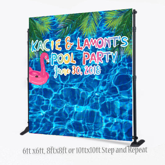 Pool Party Photo Booth backdrop, Summer Back Drop, Pool Party Step and Repeat, Birthday backdrop, Pool Party photo booth backdrop