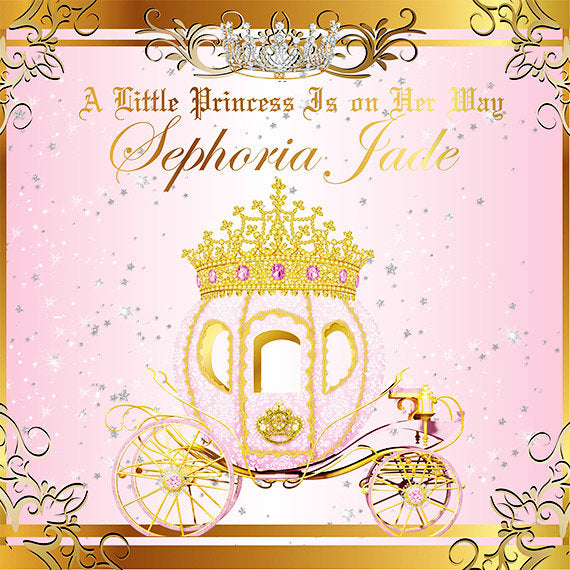 Baby Shower Backdrop, Princess Backdrop, Custom 8x8 FEET Photo Booth Step and Repeat, Sweet 16 Backdrop,Royalty Back drop, A Little Princess