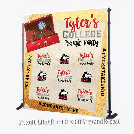 Trunk Party Backdrop, College trunk party backdrop, Graduation step and repeat, Graduation backdrop, Trunk Party, College backdrop, step and