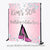 Diamonds and Pink 50th Birthday Backdrop Step and Repeat Banner with Printed Heels