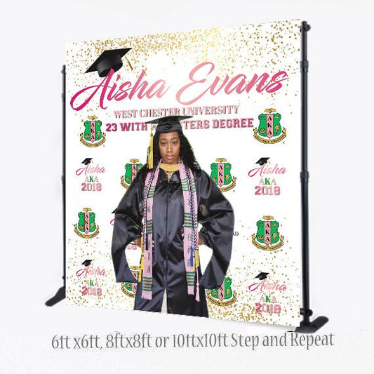 Grad Step and Repeat, Graduation Step and Repeat,Custom 8X8 Photo Booth backdrop, Graduation Step and Repeat, Greek Backdrop, Photo Booth