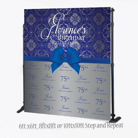 Classy Backdrop, Custom 8x8 FEET Photo Booth Step and Repeat, 50th Birthday Backdrop, Birthday Step and Repeat, Photo Props, Printable,40th