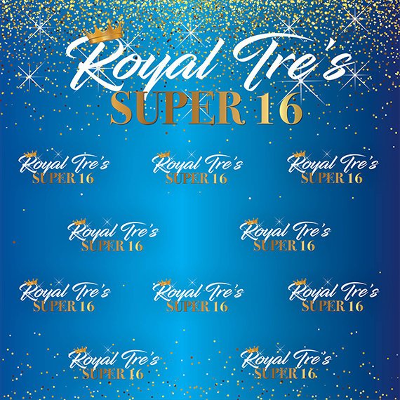 Royalty Backdrop, Blue and Gold Backdrop, 8X8 Photo Booth backdrop, Sweet 16 Backdrop, 40 Birthday Step and Repeat, photo booth, photo props