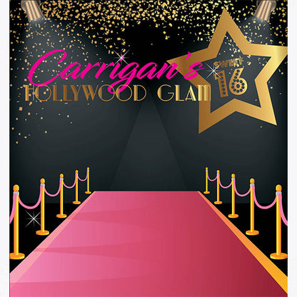 Pink Carpet backdrop, Sweet 16 Backdrop, Hollywood backdrop, Hollywood Step and Repeat, photo booth, Prom Backdrop, Printable Backdrop,