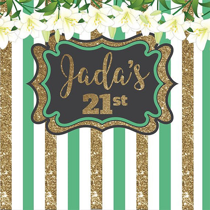 Mint Green Step and Repeat, Sweet 16 Birthday photo booth, 8X8 Photo Booth backdrop, 21st Birthday Backdrop, Printable Backdrop, Backdrop