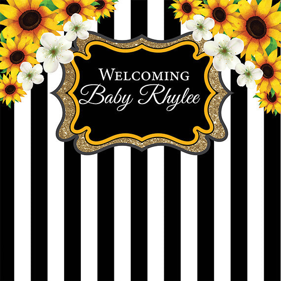 Sunflower baby best sale shower backdrop