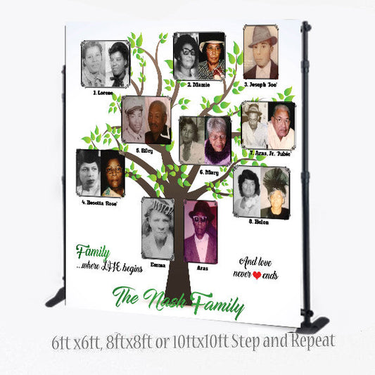 Family Reunion Backdrop, Family Tree Step and Repeat, Family Tree Backdrop, Family Reunion Photo Booth, Photo Props, Family Reunion Step