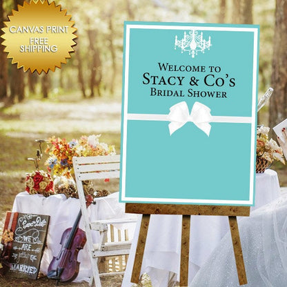 Canvas Print Wedding Sign, Poster Board Bridal Shower, Welcome Sign, Welcome Wedding Sign, Wedding Step and Repeat, Breakfast and Co Welcome