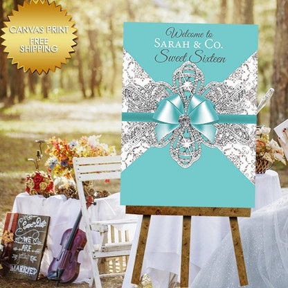Poster Board Bridal Shower, Welcome Sign,Canvas Print Wedding Sign,  Welcome Wedding Sign, Guest book canvas, Breakfast and Co Welcome