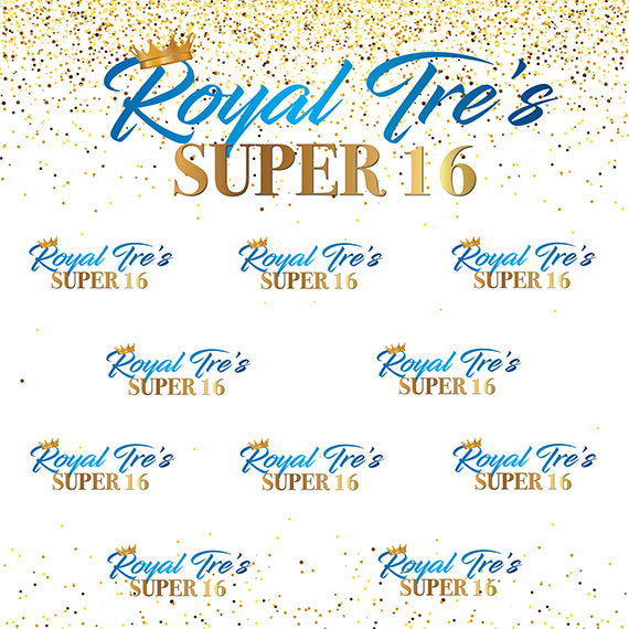 8X8 Photo Booth backdrop, Sweet 16 Backdrop, Royal Backdrop, Blue and Gold Backdrop, 40th Birthday Step and Repeat, photo booth, photo props