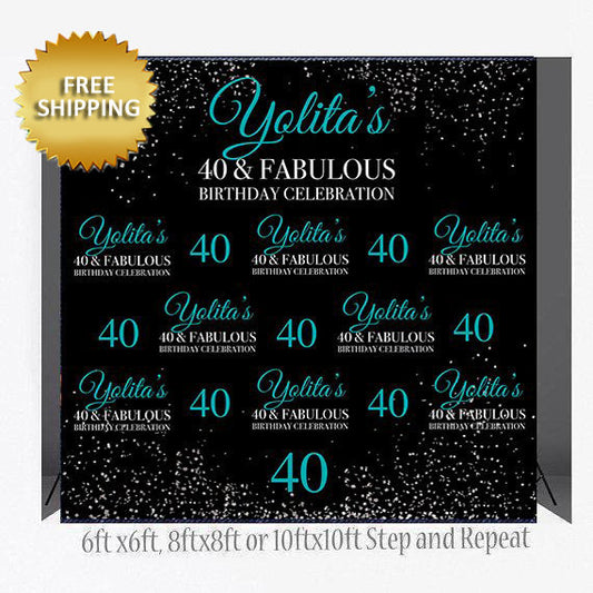 Step and Repeat backdrop,  50th Birthday Backdrop, 40th Birthday Backdrop, 40 Step and Repeat backdrop, Photo Props, Printable Back drop