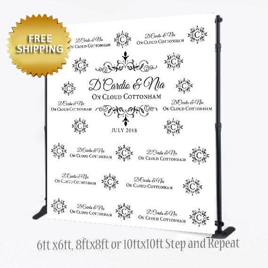 Wedding Step and Repeat, Step and repeat backdrop, Wedding Backdrop, photo booth, Birthday Backdrop, Birthday Step and Repeat, Logo banner