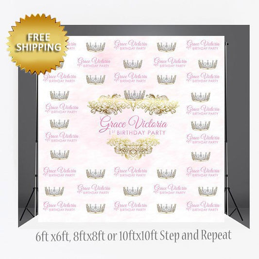 Step and repeat backdrop, Sweet 16 backdrop, Photo Booth backdrop, custom Step and Repeat, Princess Birthday photo booth, Prom Backdrop