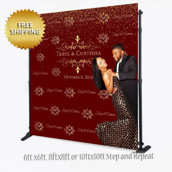 Wedding Backdrop, Step and repeat wedding backdrop, Wedding Step and Repeat,  40th Birthday Step and Repeat, 50th Birthday Backdrop