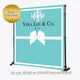 Teal with white bow step and repeat Backdrop, Turquoise backdrop