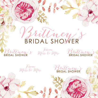 Bridal Shower backdrop, Floral Backdrop, Floral Step and Repeat, Sweet 16 Birthday photo booth, Wedding Backdrop, Bridal Shower backdrop