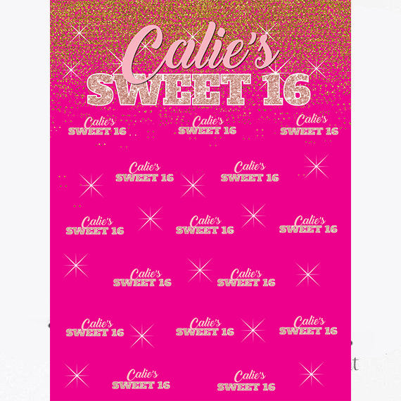 Hot Pink Backdrop, Sweet 16 Backdrop, 8X8 Photo Booth backdrop, Sweet 16 Backdrop, 40 Birthday Step and Repeat, photo booth, photo props