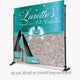 Turquoise and Silver Elegant Heels Custom Step and Repeat Backdrop