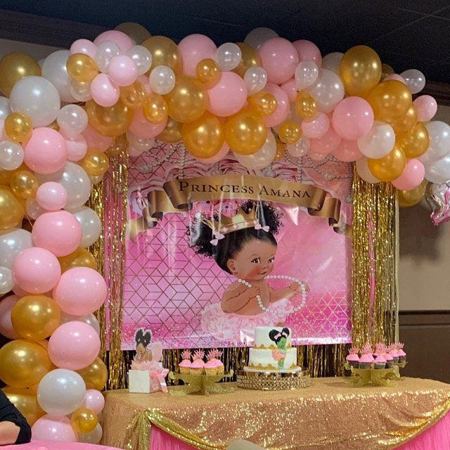 Baby Shower Backdrop, Princess Backdrop, 50th Backdrop,Royalty Back drop, Black Baby girl, Diamonds and pearls Step and Repeat, Photo Booth