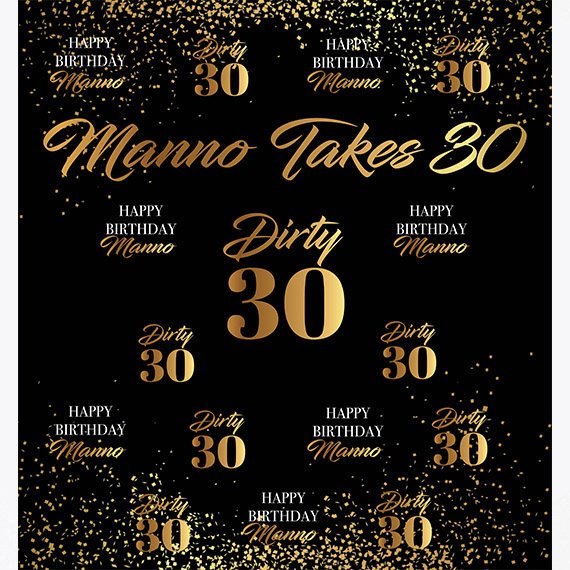 Banner Striscione Dirty Thirty Per Decorazione Festa Di 30° Compleanno, Colore Nero