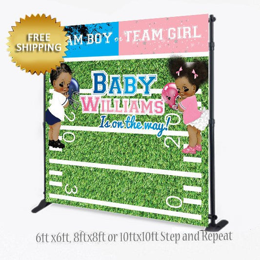 Gender Reveal Backdrop, Gender Reveal Step and Repeat, Team Boy, Team Girl, Backdrop, Gender Reveal Photo Booth, Photo Props, Baby Shower