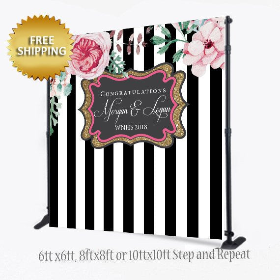 Bridal Shower 8X8 Photo Booth backdrop, Sweet 16 Birthday photo booth, Floral Step and Repeat, Prom Backdrop,Wedding Backdrop, Bridal Shower