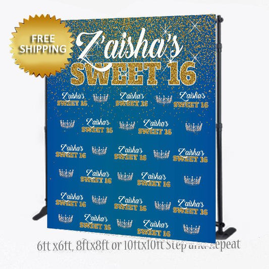 Sweet 16 Backdrop, Princess Sweet 16,  Step and Repeat banner, Step and repeat, Step and Repeat backdrops, Photo Boot, Sweet 16 Backdrop