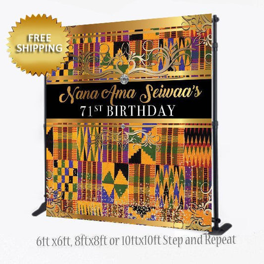 African 8X8 Photo Booth backdrop, African Step and Repeat, Ethnic Step and repeat, Step and repeat backdrop, Wedding Backdrop, 50th Birthday