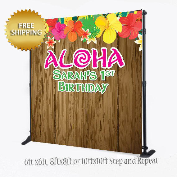 Step and Repeat backdrop, Aloha Step and Repeat, hawaiian Backdrop, Hawaii Step and Repeat, Printable Backdrop, Tropical step and repeat