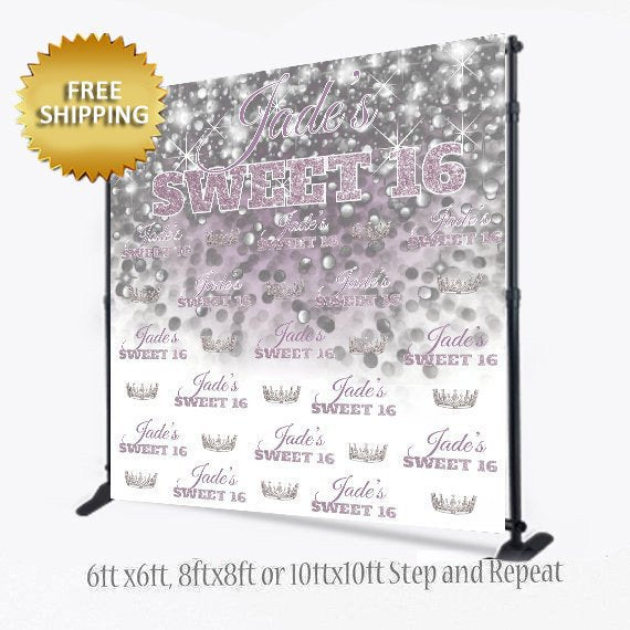 Step and Repeat backdrop, Step and Repeat, Sweet 16 Birthday photo booth, Prom Backdrop, Printable Backdrop,Sweet 16 Backdrop