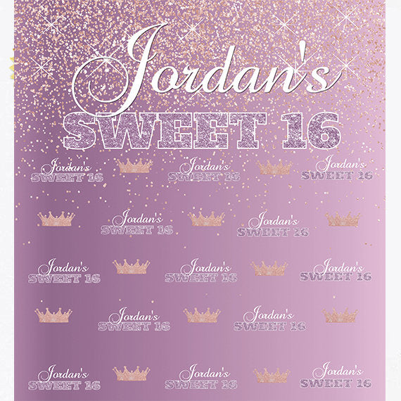 Sweet 16 backdrop, Lavender Step and Repeat, Rose Gold Step and Repeat, Sweet 16 Birthday photo booth, Birthday Backdrop, Princess backdrop