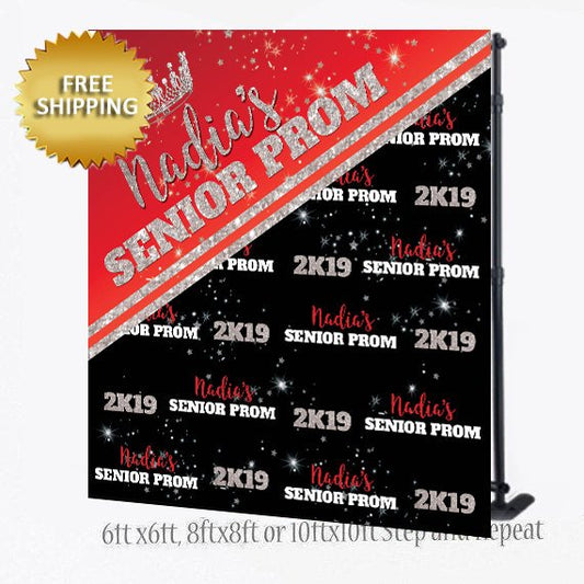 Custom 8X8 Photo Booth backdrop, Sweet 16, photo booth, Prom Step and Repeat, Prom Backdrop, Printable Backdrop, Backdrop, Senior Prom
